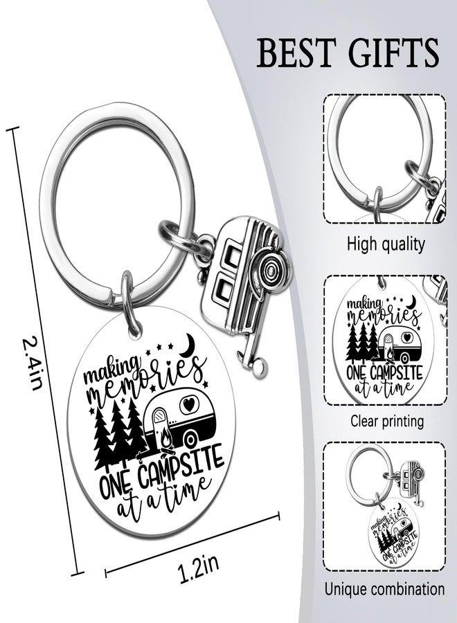 MOEXUKO Happy Camper Keychain Camper Decor Camping Gifts for Women Men Camping Accessories for RV Campers Camp Lovers Friends Birthday Christmas Gifts Campers Accessories Keyring - Image 2